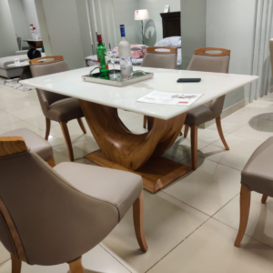modern 6 seater marble dining set